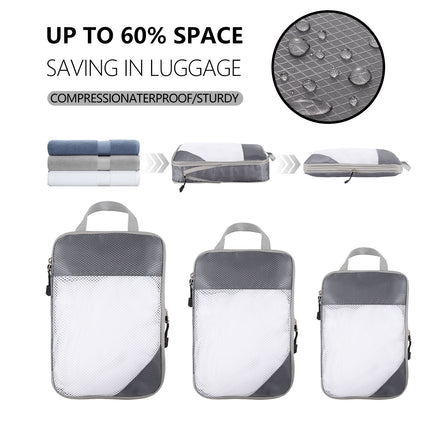 Amazon travel compression bag three-piece luggage clothing storage bag suit factory direct sales