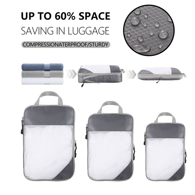 Amazon travel compression bag three-piece luggage clothing storage bag suit factory direct sales