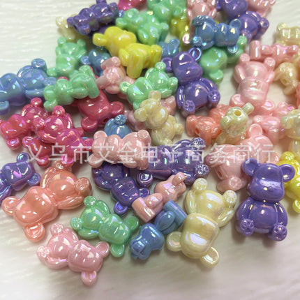 Acrylic Macaron Color Bear Colorful AB Violent Bear Kidsren's DIY Mobile Phone Chain Headwear Car Hanging Accessories Beads