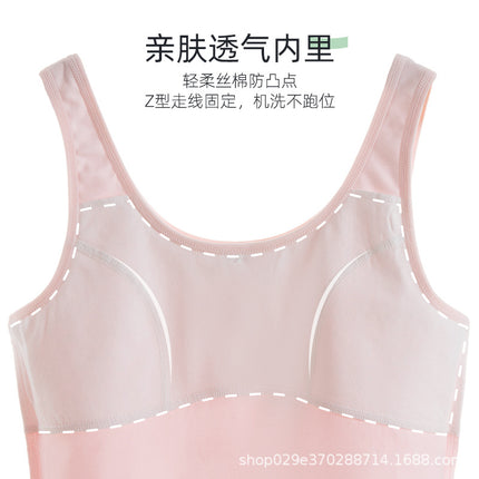 Girl's bra girls' development long cotton camisole student anti-bump comfortable girl's underwear