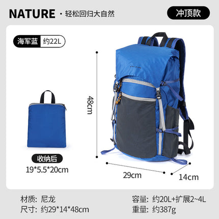 Outdoor Professional Waterproof Mountaineering Backpack Lightweight Foldable Large Capacity Flip-Top Bag Travel Hiking Backpack