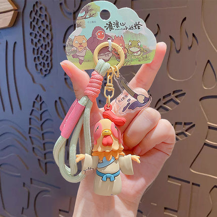 Cartoon Langlang Mountain Little Monster Basic Shape Keychain Couple Bag Car Keychain Gift Wholesale