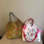 Khaki flowers / Medium m