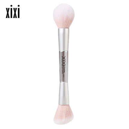 Xixi Light Feather Face Double Head Makeup Brush Easy Makeup Long Rod Flat Head Makeup Brush Novice Student Beauty Makeup Tool