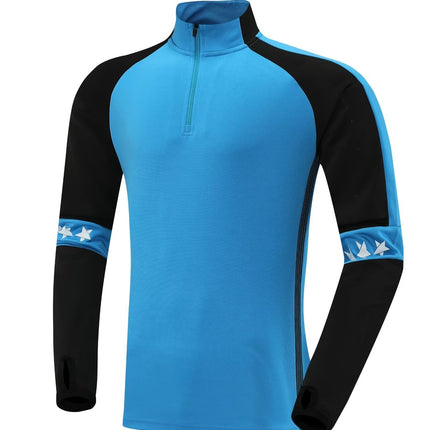 2024 autumn and winter football uniform half zipper long sleeve coat children's adult training clothing suit sports appearance clothing fleece-lined