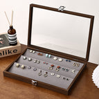 Walnut inner gray jewelry box [3-layer earrings]
