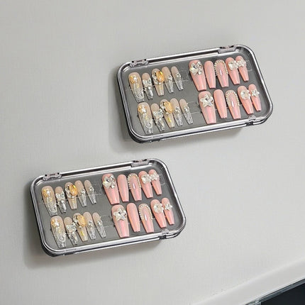 T1999 Light Luxury Wearable Nail Storage Box, Acrylic Large-Capacity Portable Transparent Nail Display Box