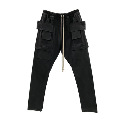 SUBHUMAN Men's European and American Complex Motorcycle Tooling Multi-Pocket Function Men's Pants Casual Pants