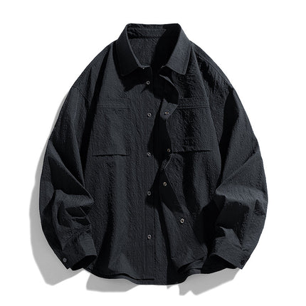Youth Tooling Shirt Men's Spring and Autumn Fashionable Brand Loose Lapel Shirt Fashionable Casual Long Sleeve Jacket Coat Men