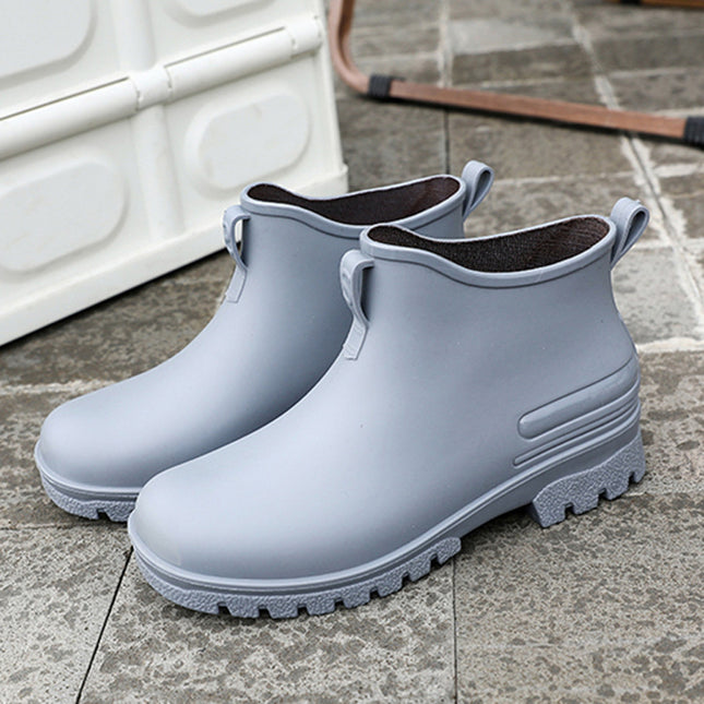 Outdoor Fashion All-match Rain Shoes for Men and Women Couple Waterproof Non-slip Wear-resistant Water Shoes for Food Buying Fishing Camping Rubber Shoes