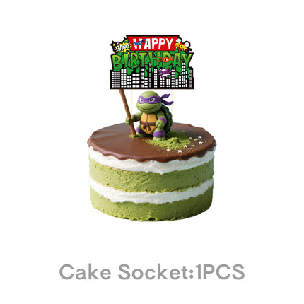 Cross-Border New Teenage Mutant Ninja Turtles Theme Party Supplies Disposable Tableware Kidsren's Birthday Party Cake Insert Balloon