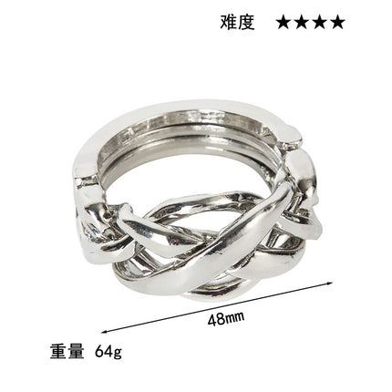 [Small size] zinc alloy unlock Kong Ming lock magic alloy educational toys nine-chain intelligence unlock ring buckle
