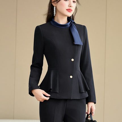 Cross-Border High-End Suit Set for Women, Professional and Elegant Style, Goddess Style, Hotel Manager Front Desk Receptionist Beauty Salon Work Uniform
