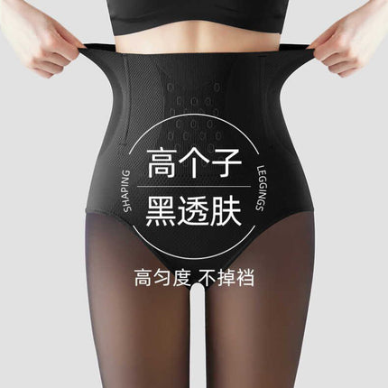 Black Silk Leg-Enhancing Leggings for Women, Faux Sheer, Extended Version for Autumn and Winter, Fleece-Lined, Thickened, Warm Black Stockings, Slimming