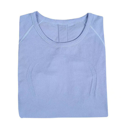 Luludarling Seamless Yoga Short-Sleeved Swiftly Slimming Look All-In-One Breathable Sports Fitness Base Layer