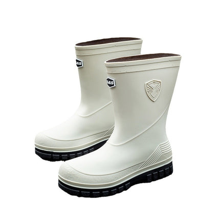 Men's Fashionable All-match Mid-barrel Japanese Rain Boots Outer Wear Thick Bottom Wear-resistant Kitchen Fishing Anti-slip Waterproof