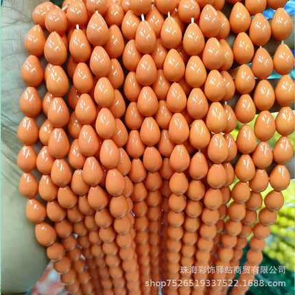 Europe and the United States in stock wholesale 9x 13mm water drop glass beads paint beads do not peel loose beads DIY jewelry accessories