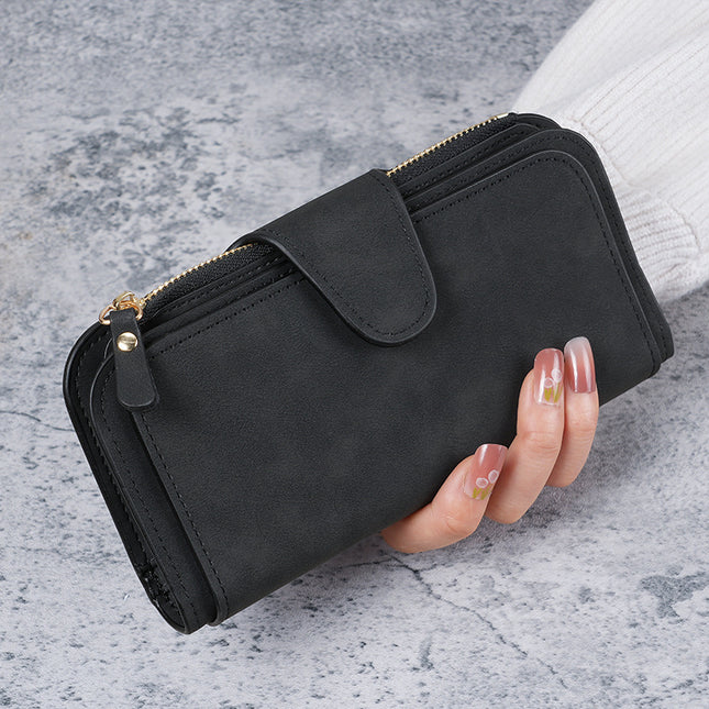 Cross-Border Hot Selling Long Buckle Women's Wallet Coin Purse Multi-Color Card Slot Mobile Phone Bag Clutch Bag Card Holder Wallet