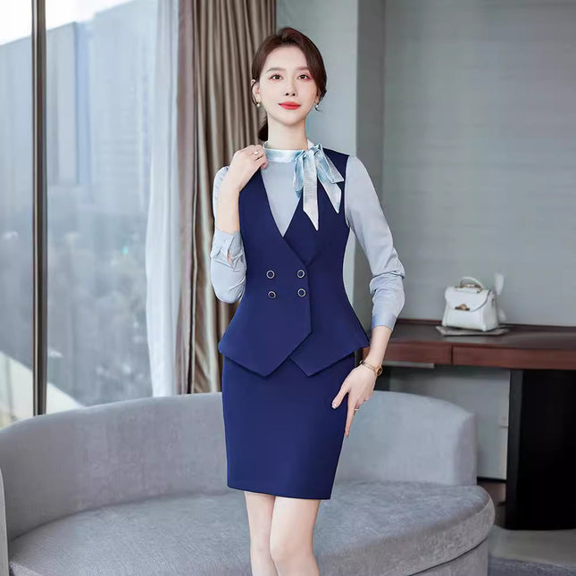 Suit Vest Women's suit High-end Sense Short Slim-fit Professional Hotel Bank Dress Overalls Vest