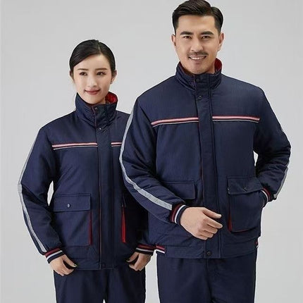Winter Cotton Workwear Autumn and Winter Stain-Resistant Tops with Removable Lining Anti-Static Labor Protection Clothing Manufacturer Wholesale Workwear