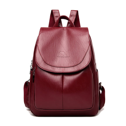2024 New Fashion Backpack Women's PU Soft Leather Small Backpack Korean Style Distinctive Women's Backpack Trendy Dual-purpose Chest Bag