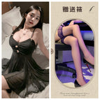 Black + black stockings / M 40-60kg