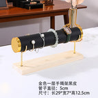 Black leather 1 layer*gold edge jewelry stand