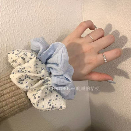Korean-Style Jasmine Floral Scrunchie Spring Sweet Literary Girl Hair Accessory High Ponytail Bun Hair Tie