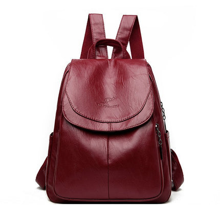 New Soft Leather Women's Backpack Women's 2024 New Fashionable Pure Soft Leather Backpack Large Capacity Student Schoolbag Women's Bag