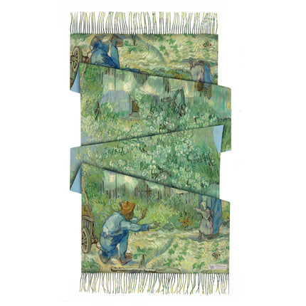 Winter Fashionable and Versatile Van Gogh Oil Painting Series Starry Sky Ladies Imitation Cashmere Long Scarf for Mother Shawl Warm Scarf