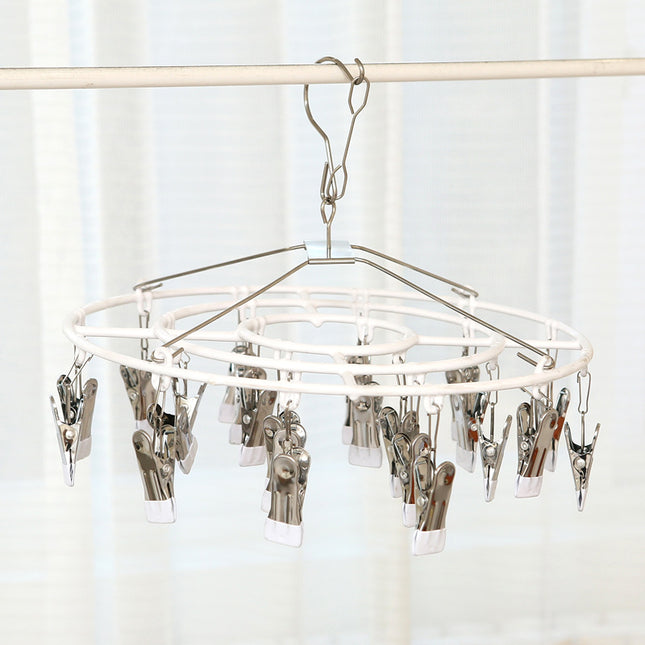 Stainless steel drying socks clip drying rack multi-clip household hanging clothes balcony windproof multi-functional drying underwear socks clip