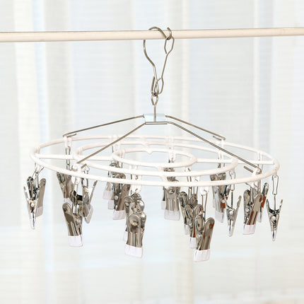 Stainless steel drying socks clip drying rack multi-clip household hanging clothes balcony windproof multi-functional drying underwear socks clip
