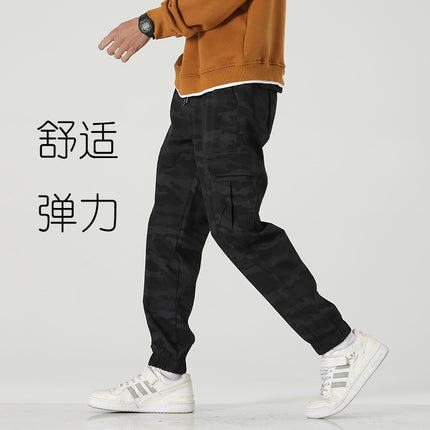 Spring and Summer Thin Multi-pocket Pants Men's Loose plus size Stretch Straight Casual Pants Men's Fashionable Breathable Work Pants