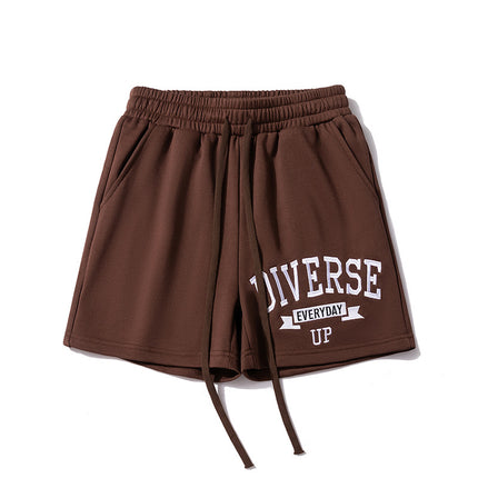 2026 New Trendy American-Style Sports Shorts for Men, Summer Loose Fit, Drawstring Casual Five-Point Shorts for Teenagers