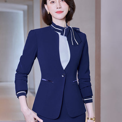 Stewardess uniform professional suit women's autumn and winter fashion front desk beautician work clothes women's professional temperament suit skirt