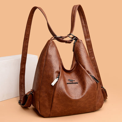 Women's Backpack New Fashion Middle-aged Mother Bag Multi-back Shoulder Bag Large Capacity All-match Commuter Crossbody Bag