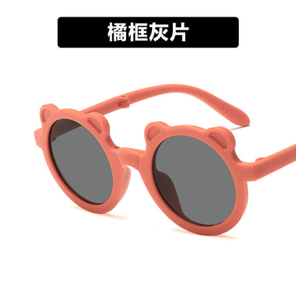 Children's Sunglasses Foldableable Bear Cute Baby Anti-Uv Sunglasses for Boys and Girls Fashionable Sunshade Glasses