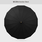 Stone Black] ring handle straight umbrella / 23 inches 16k