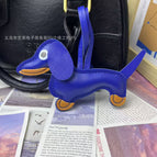 Royal blue brown dachshund pendant