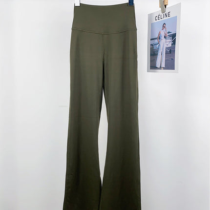 Micro-Flared Yoga Pants, Sports Fitness Nude Pants, High-Waisted Butt-Lifting Tights, Peach Butt Pilates Sports Flared Pants