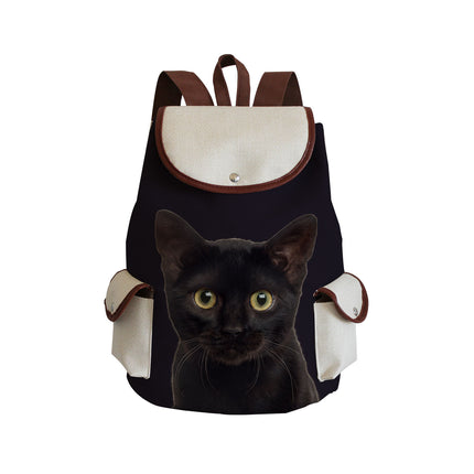 Cross-Border Manufacturers Wholesale Travel Backpacks, Large-Capacity Student Schoolbags, Fashionable Cat and Dog Print Backpacks, Custom-Made Upon Request