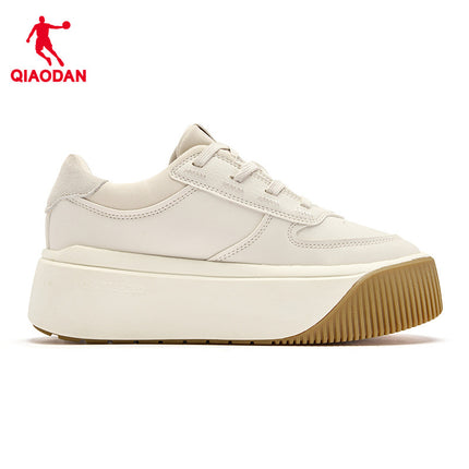 Biscuit Shoes II Jordan Shopping Mall Same Women's Board Shoes 2025 Summer White Leather Platform Height-increasing Women's Casual Shoes