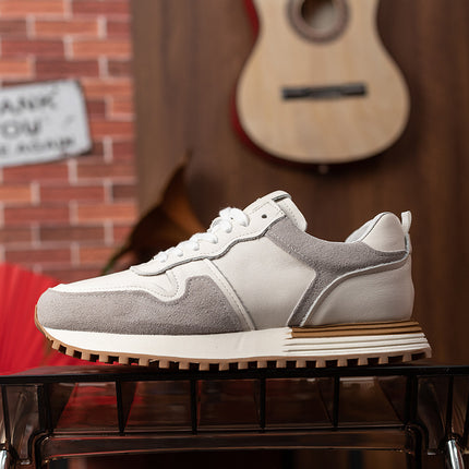 Factory Direct Supply of Men's Trendy Shoes, Spring Men's Shoes, Korean Style Sports Casual Shoes, Versatile White Shoes, Genuine Leather Forrest Gump Shoes, Sneakers