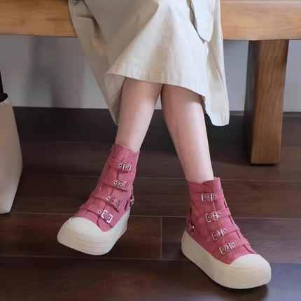2025 Fall Hot-Selling Thick-Soled Canvas Shoes Student Flat Shoes Platform Casual Versatile Korean Style Women's Shoes