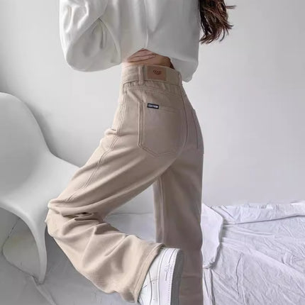 Thin Wearing Denim Pants Girls 2024 Spring and Summer American High Street Fashion Brand Loose Straight Casual Pants