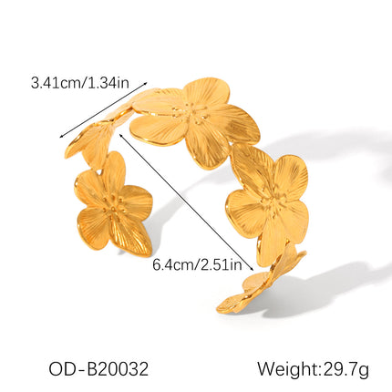 Europe and the United States cross-border stainless steel 18K gold bracelet high sense geometric irregular linear hollow opening titanium steel bracelet