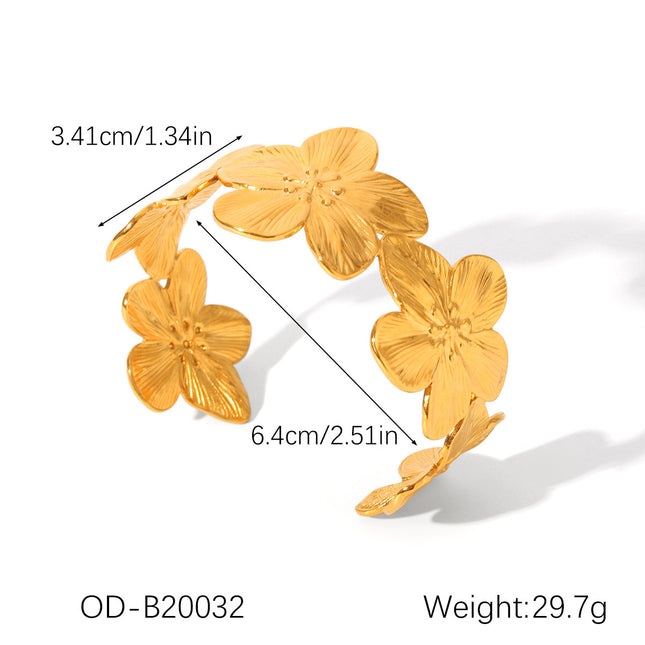 Europe and the United States cross-border stainless steel 18K gold bracelet high sense geometric irregular linear hollow opening titanium steel bracelet