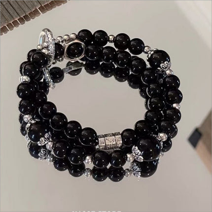 2025 Chinese-Style Ice-Cracked Beaded Bracelet High-End Niche Retro Trendy Versatile Men's Student Best Friend Clearance Hot-Selling Bracelet
