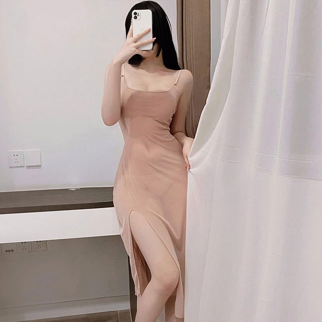 Sexy Nightdress Pure Desire Lace Transparent dress Pink Sling Sexy Underwear Role Abstinence Temptation