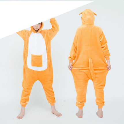 Manufacturer's Flannel Cartoon One-Piece Animal Pajamas for Children and Adults, Unicorn, Dinosaur, Pegasus Pajamas, Couple Style
